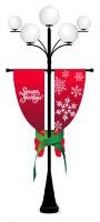 New Shape Banners: Holiday Ribbon with Snowflakes