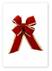 Holiday Garlands & Bows, Red & Gold Velvet Bow