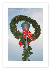 Holiday Garlands & Bows, Custom Garland Bow and Light Pole Decoration