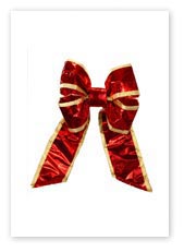 Holiday Garlands & Bows, Red & Gold Mylar Bow