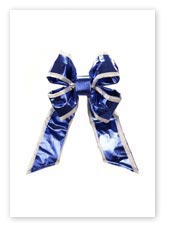 Holiday Garlands & Bows, Blue & White Mylar Bow