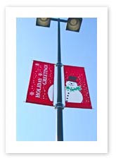 Decorative Pole Banners, Snow Man Pole Banner