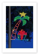 oliday & Seasonal Pole Decorations, Lighted Holiday Palm Tree with Present